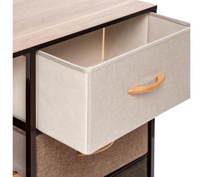 Комод LESET Локи Комод 3 ящ. С полками Бежевый/Светло-коричневый/Темно-коричневый