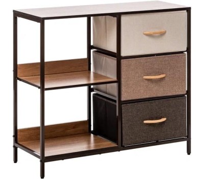 Комод LESET Локи Комод 3 ящ. С полками Бежевый/Светло-коричневый/Темно-коричневый