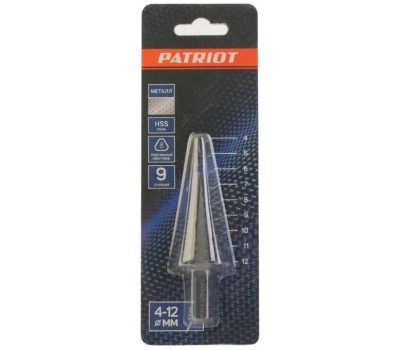 PATRIOT Сверло по металлу ступенчатое (4х12 мм, шаг 1 мм)