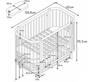 Кроватка POLINI Кроватка детская kids Simple 350, белый (1 кор.)