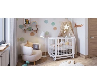 Кроватка POLINI Кроватка детская kids Simple 350, белый (1 кор.)