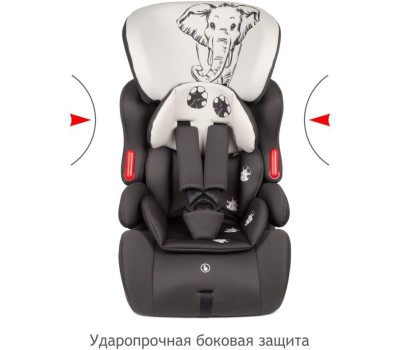Детское автомобильное кресло SIGER KRES3597 Космо Lux гр.I/II/III, слон серый, бежевый