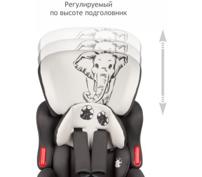 Детское автомобильное кресло SIGER KRES3597 Космо Lux гр.I/II/III, слон серый, бежевый