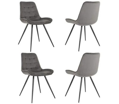 БЮРОКРАТ Стул для дома CH-K2_4 комплект 4шт т.серый Holland 18 металл черный на ножках (CH-K2_1/HL18_4)