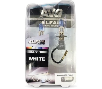 Лампа галогенная AVS ALFAS Maximum Intensity 4300K H1 12V 85W, комплект 2+2 (W5W) шт
