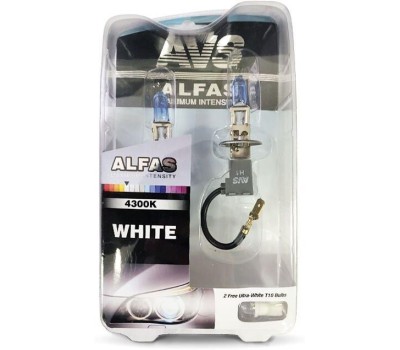 Лампа галогенная AVS ALFAS Maximum Intensity 4300K H1 12V 85W, комплект 2+2 (W5W) шт