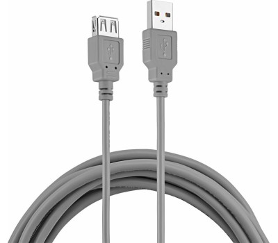 Кабель BURO Кабель USB2.0 USB A(m) - USB A(f), 3м, блистер, серый [bhp ret usb_af30]