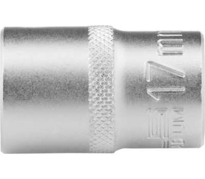 Головка торцевая STELS Головка торцевая, 17 мм, двенадцатигранная, CrV, под квадрат 1/2, хромированная 13662