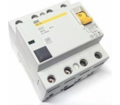 IEK Выключатель дифф. тока (УЗО) ВД1-63 (MDV10-4-063-300) 63A 4П 400В 4 модуля белый (упак.:1шт)
