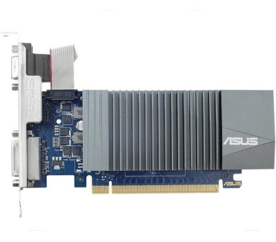 Видеокарта ASUS Видеокарта PCI-E nVidia GeForce GT 710 2G SILENT (2Gb, GDDR5, 64 bit, VGA+DVI+HDMI, RTL) (GT710-SL-2GD5-BRK-EVO)