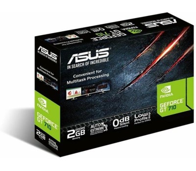 Видеокарта ASUS Видеокарта PCI-E nVidia GeForce GT 710 2G SILENT (2Gb, GDDR5, 64 bit, VGA+DVI+HDMI, RTL) (GT710-SL-2GD5-BRK-EVO)