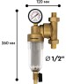 Аксессуар БАРЬЕР О082Р02 Фильтр механической очистки ПРОТЕКТ универсальный 1/2 ХВ с монометром