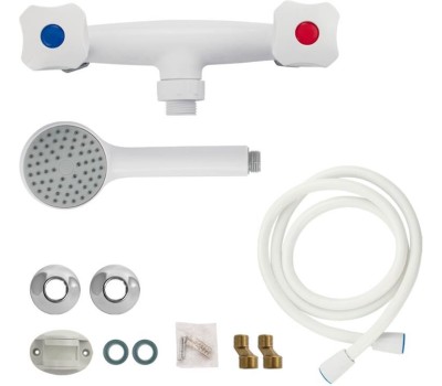 BRIMIX - Смеситель в ДУШ, металлокерамика, из высокопрочного пластика АБС - БЕЛЫЙ 4403