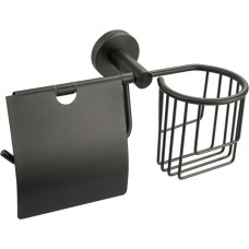 Аксессуары для ванной комнаты и туалета GFMARK 78244 Держатель освежителя воздуха и туалетной бумаги с экраном ГРАФИТ