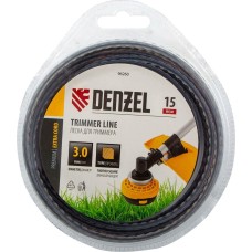 Леска для триммера DENZEL Леска для триммера двухкомпонентная зубчатый квадрат, 3,0мм х 15м, блистер EXTRA CORD 96260