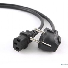 GEMBIRD Кабель питания Cablexpert Schuko- C13, VDE, 3х0.75мм2, 10А, с заземлением, 3м, черный, пакет [PC-186-VDE-3M]