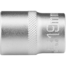 Головка торцевая STELS Головка торцевая, 19 мм, двенадцатигранная, CrV, под квадрат 1/2, хромированная 13665