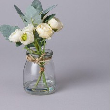 Искусственные цветы LEFARD БУКЕТ ИСКУССТВЕННЫХ ЦВЕТОВ В КРУГЛОЙ ВАЗЕ ВЫСОТА= 16СМ (МАЛ=8ШТ./КОР=64ШТ.) 287-556