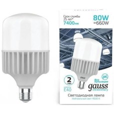 GAUSS Лампа LED E40, цилиндр, 80Вт, 63428, одна шт