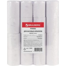 BRAUBERG Лента чековая 110898, 57мм, 30м, термобумага, втулка 12мм, 16 шт