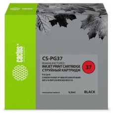 CACTUS Картридж струйный CS-PG37 PG-37 черный (9мл) для Canon Pixma iP1800/iP1900/iP2500/iP2600/MP140/MP190/MP210/MP220/MP470/MX300/MX310 с чипом