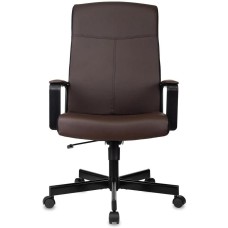 БЮРОКРАТ Кресло руководителя DOMINUS коричневый/черный экокожа крестов. металл