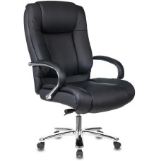 БЮРОКРАТ Кресло руководителя T-9925SL черный кожа крестов. металл хром
