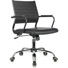 БЮРОКРАТ Кресло CH Balance-Low SL PU, экокожа, до 150кг, топ-ган, фиксированные подлокотники, черный