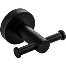 GFmark - Крючок двойной, из нержавеющей стали, на круглом основании, цвет ЧЁРНЫЙ. 82114