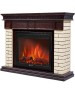 Камин электрический FIRELIGHT Портал Bricks 30 камень бежевый, шпон темный дуб