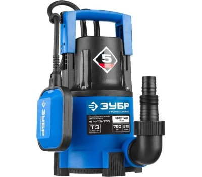 Дренажный насос ЗУБР НПЧ-Т3-750 Профессионал дренажный насос с минимальным уровнем откачки