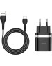 Сетевое ЗУ HOCO (6931474716293) C12Q 1USB 3.0A QC3.0 TYPE-C 1м черный
