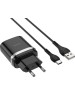 Сетевое ЗУ HOCO (6931474716293) C12Q 1USB 3.0A QC3.0 TYPE-C 1м черный