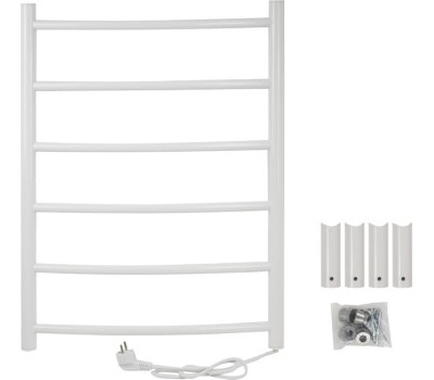 Полотенцесушитель BRIMIX BK109AW6 БЕЛЫЙ КЛАССИК-ПРЕМИУМ-ДУГА 700х530х14мм на 6 перекладин с сухим ТЭНом, 80W, T-50*C