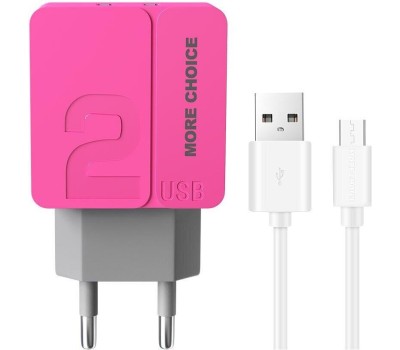 СЗУ MORE CHOICE (4627151191775) NC46a 2USB 2.4A для Type-C 1м Pink