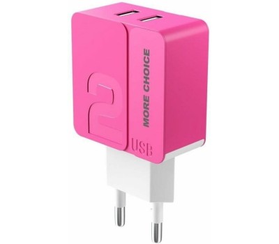 СЗУ MORE CHOICE (4627151191775) NC46a 2USB 2.4A для Type-C 1м Pink