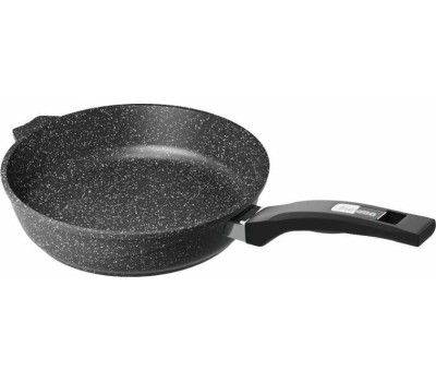 Сковорода МЕЧТА С24802 Гранит black 24см с несъемной ручкой и стекл. крышкой