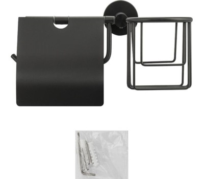 Аксессуары для ванной комнаты и туалета GFMARK 78244 Держатель освежителя воздуха и туалетной бумаги с экраном ГРАФИТ