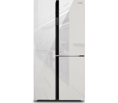 Холодильник Hyundai CS6073FV 3-хкамерн. белый инвертер (CS6073FV БЕЛОЕ СТЕКЛО)