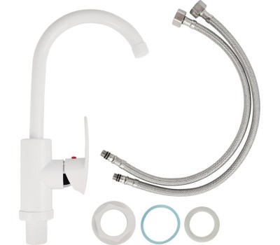 Смеситель для кухни BRIMIX 5921 Смеситель на кухню, боковой, шаровый, из высокопрочного пластика АБС, БЕЛЫЙ