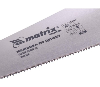 Ножовка MATRIX Ножовка по дереву, 500 мм, волновая вырубка, 5-6 TPI, каленый зуб 2D, двухкомпонентная рукоятка