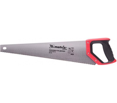 Ножовка MATRIX Ножовка по дереву, 500 мм, волновая вырубка, 5-6 TPI, каленый зуб 2D, двухкомпонентная рукоятка