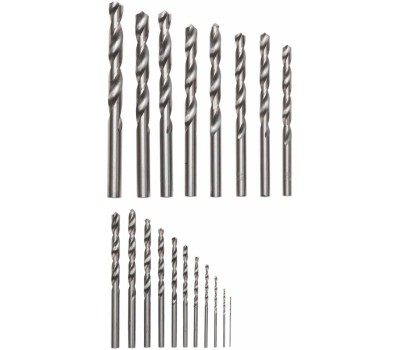 Сверло KRANZ (KR-91-0638) Набор сверл по металлу, 1-10мм (через 0,5мм, 3,2мм, 4,8мм), HSS, цилиндрический хвостовик, металлический кейс, 21 шт.