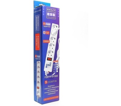 POWERCUBE Сетевой фильтр Power Cube SPG-B-6 white (1,9 м, 5 розеток, 10А) (SPG-B-6-WHITE)