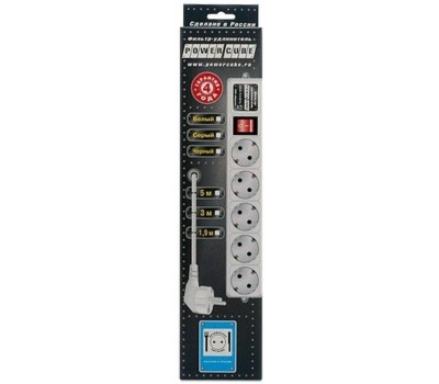 POWERCUBE Сетевой фильтр Power Cube SPG-B-6 white (1,9 м, 5 розеток, 10А) (SPG-B-6-WHITE)
