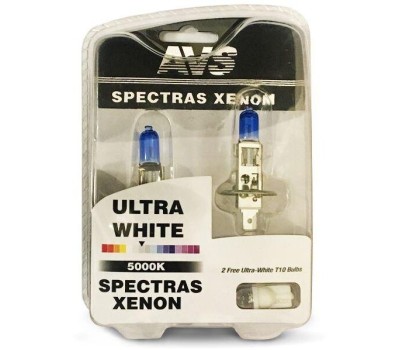 Лампа галогенная AVS SPECTRAS Xenon 5000K H1 12V 75W, комплект 2+2 (W5W) шт
