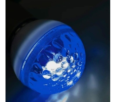 NEON-NIGHT Лампа-строб светодиодная, диаметр 50, E27, 18 LED, 2,5Вт, СИНИЙ, 230В