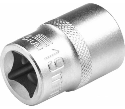 Головка торцевая STELS Головка торцевая, 19 мм, двенадцатигранная, CrV, под квадрат 1/2, хромированная 13665