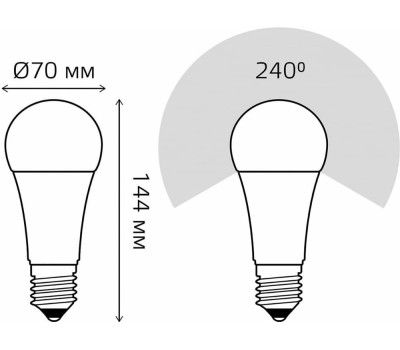GAUSS Лампа LED E27, груша, 22Вт, A70, одна шт. [102502122]