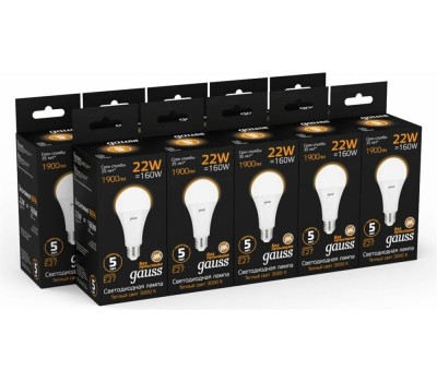 GAUSS Лампа LED E27, груша, 22Вт, A70, одна шт. [102502122]